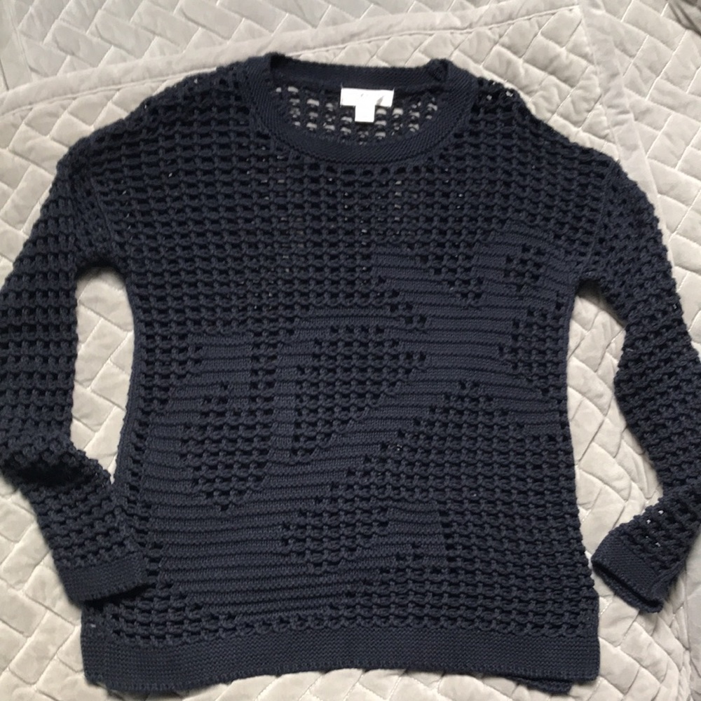 Open Knit Navy Sweater, size M